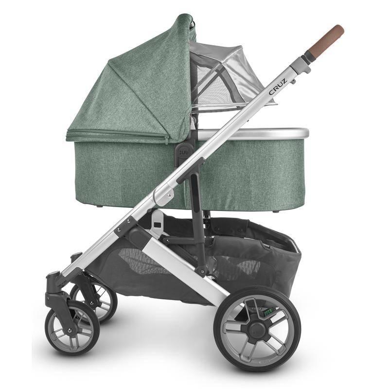 Uppababy CRUZ V2 Pushchair + Carrycot + Mesa + Base i-Size Travel System, Emmett Sage Green Melange