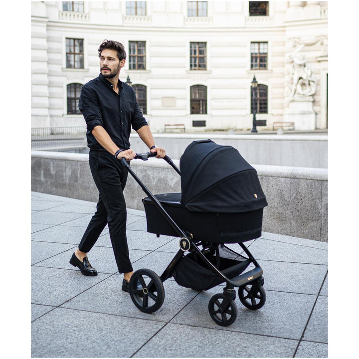 Venicci Upline 3 in 1 + Base - The Complete Travel System Bundle, All Black