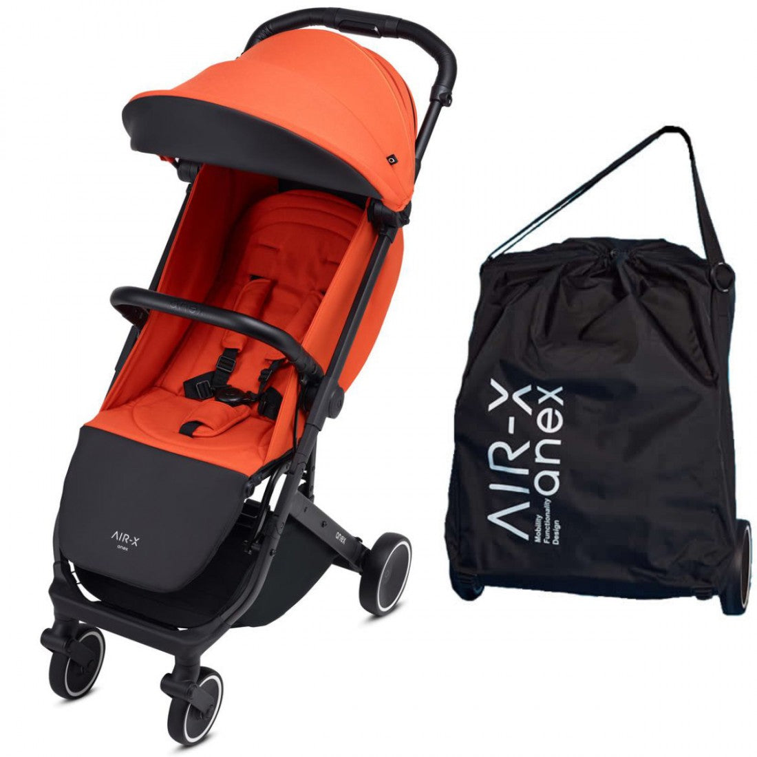 Anex Air X Premium Compact Stroller with Carry Bag Terracotta Trendy Baby