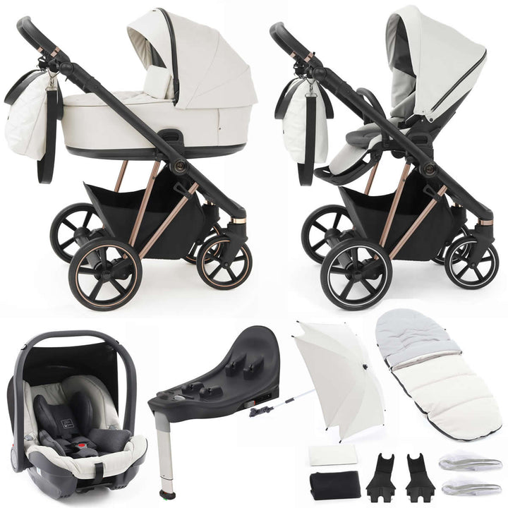 Babystyle Prestige Vogue 13 Piece Isofix Travel System Bundle, Black/Gold/Ivory