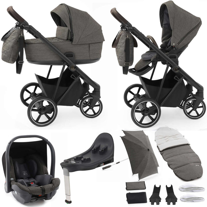 Babystyle Prestige Vogue 13 Piece Isofix Travel System Bundle, Black/Mountain