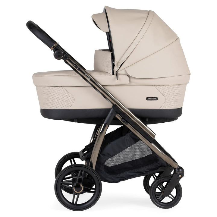 Bebecar Flowy Duo 2 in 1 Pram + Raincover & FREE Bag, Beige / Fume