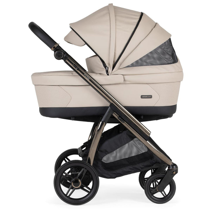 Bebecar Flowy Duo 2 in 1 Pram + Raincover & FREE Bag, Beige / Fume