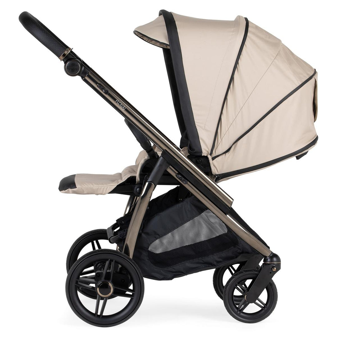 Bebecar Flowy Duo 2 in 1 Pram + Raincover & FREE Bag, Beige / Fume