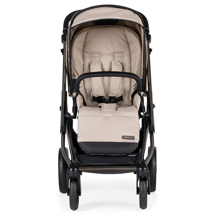 Bebecar Flowy Duo 2 in 1 Pram + Raincover & FREE Bag, Beige / Fume