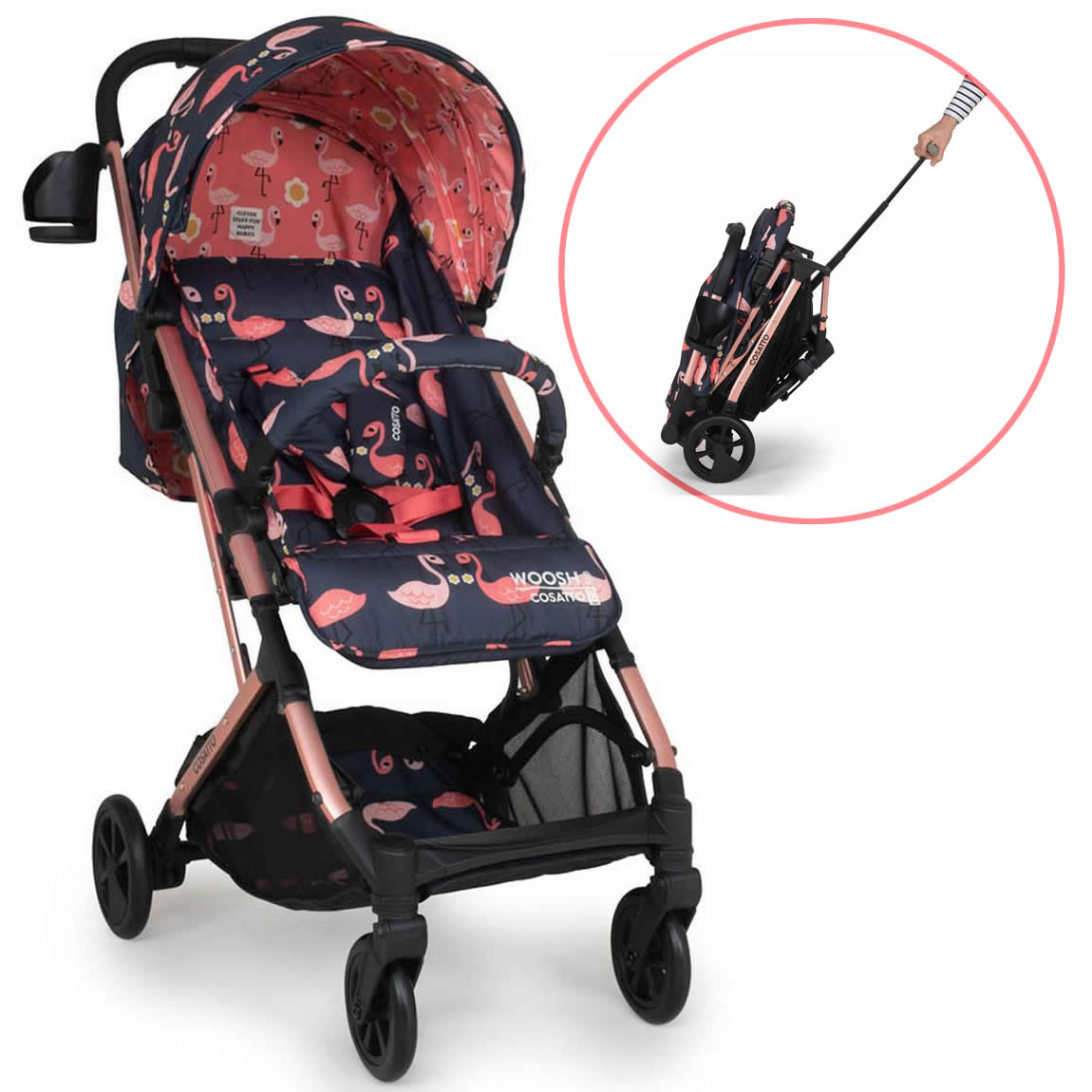 Cosatto Woosh 3 Pretty Flamingo Stroller Trendy Baby