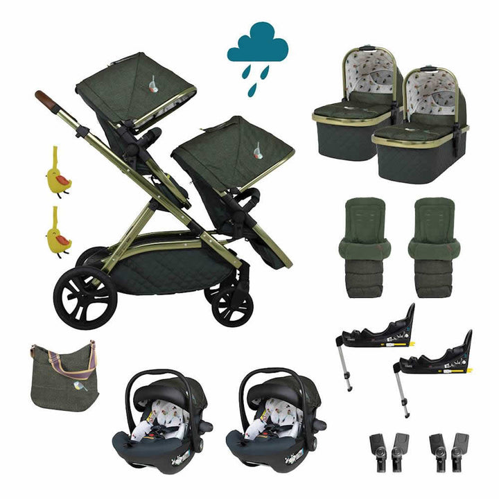 Cosatto Wow XL Twin Travel System Bundle, Bureau