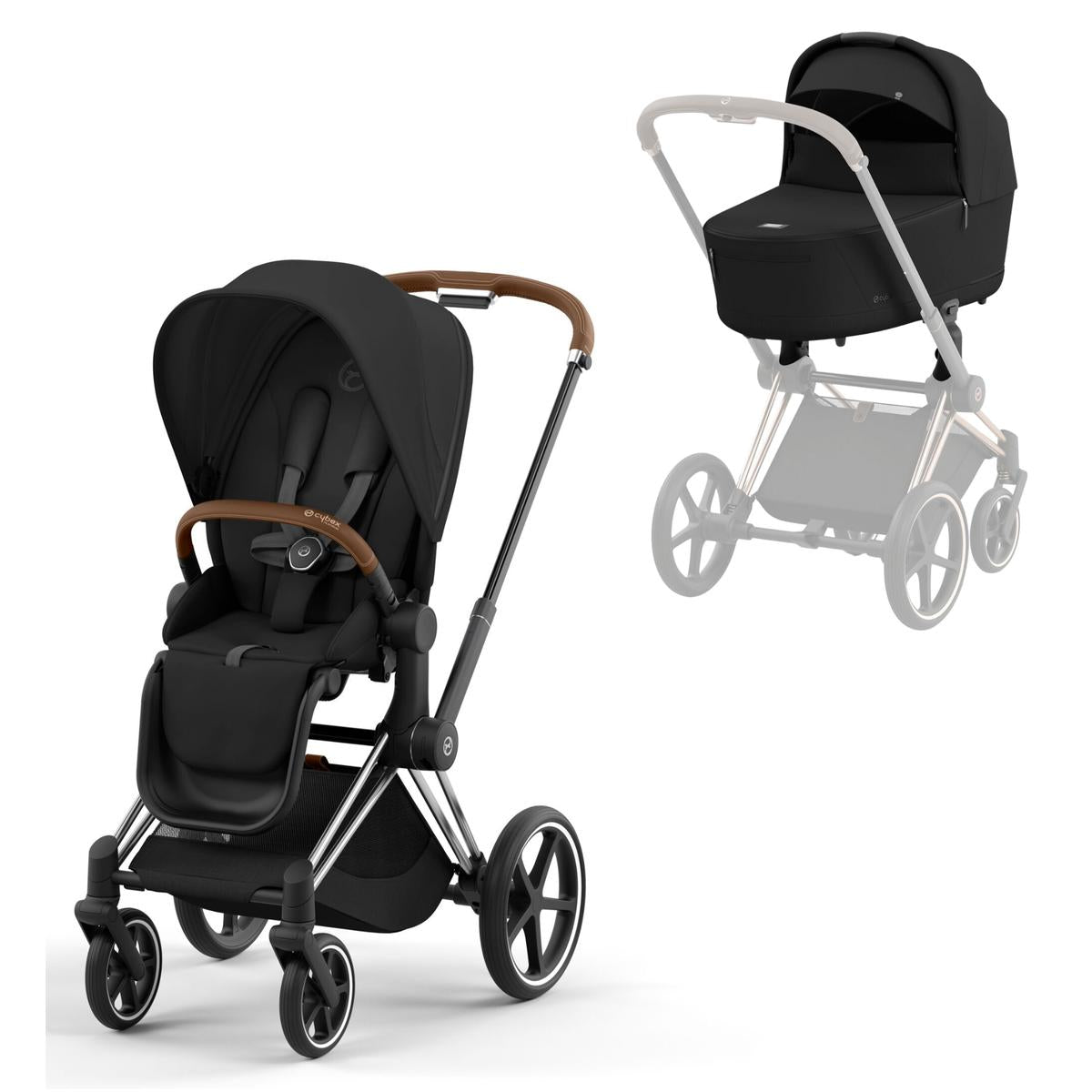 Cybex Priam Pushchair Lux Carrycot Sepia Black Trendy Baby