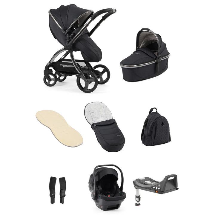 egg 3 Luxury Shell i-Size Travel System Bundle, Carbonite