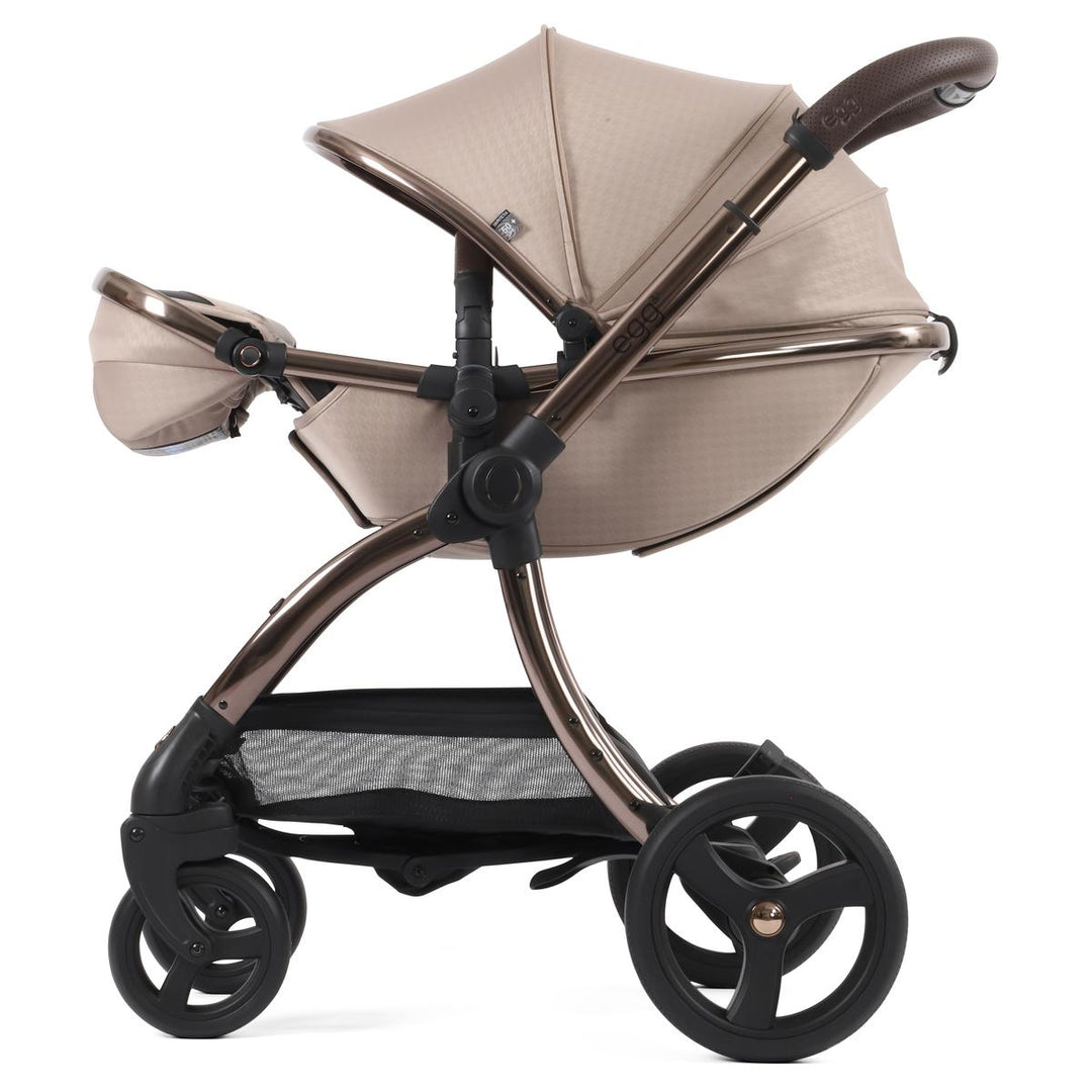 egg 3 Luxury Cabriofix i-Size Travel System Bundle, Houndstooth Almond