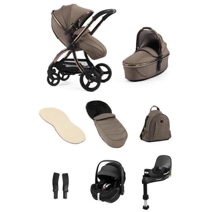 egg 3 Luxury Pebble 360 Pro i-Size Travel System Bundle, Mink