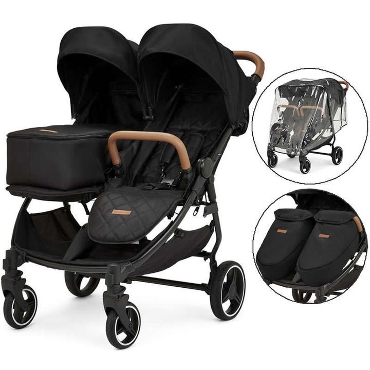 Ickle Bubba Venus Prime Double Stroller, Black