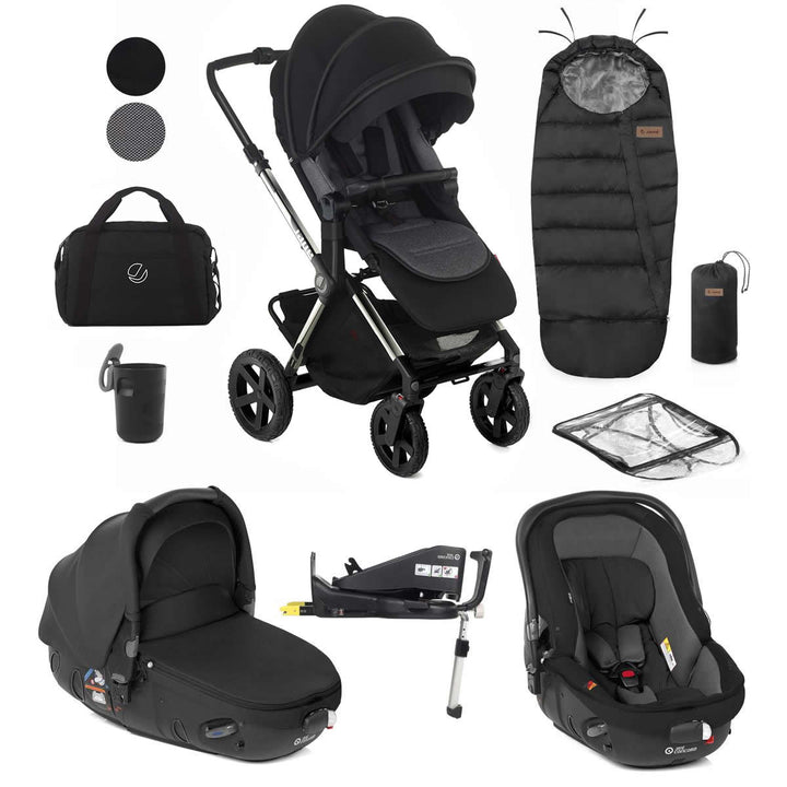 Jane Crosslight Pro Silver Shadow Matrix 10 Piece Travel System Bundle, Cold Black