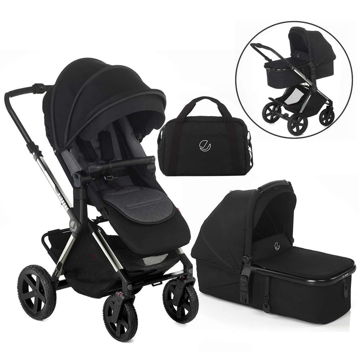 Jane Crosslight Pro Silver Shadow + Micro Pro Pram, Cold Black