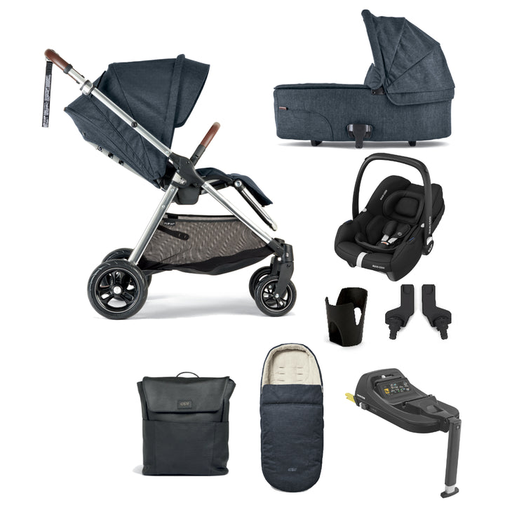 Mamas & Papas Flip XT3 8 Piece Cabriofix i-Size Travel System Bundle, Navy