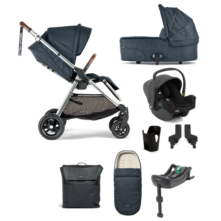 Mamas & Papas Flip XT3 8 Piece Joie i-Snug Travel System Bundle, Navy