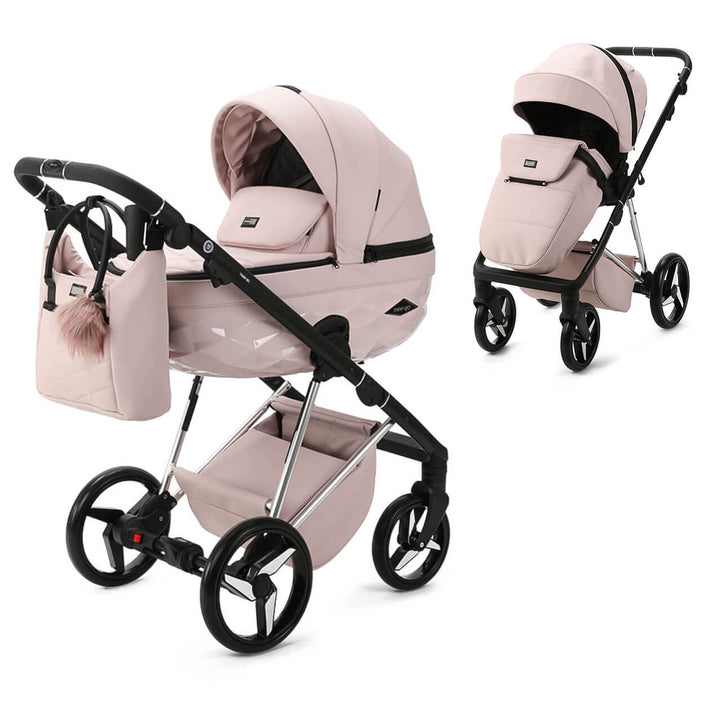 Mee-go Milano Quantum 2 in 1 Pram & Pushchair, Pretty in Pink