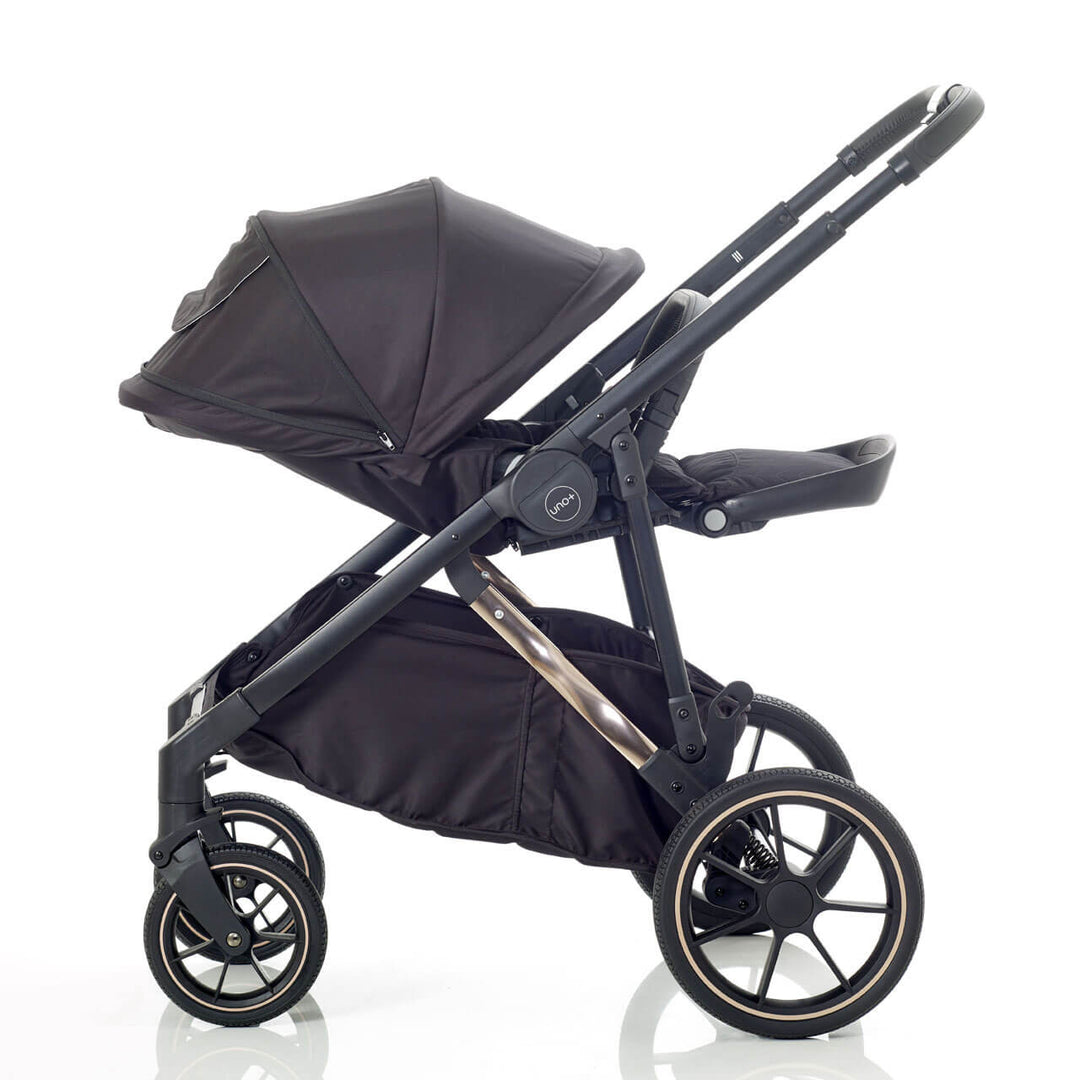 Mee-go Uno Plus 2 in 1 Pram & Pushchair, Black/Rose