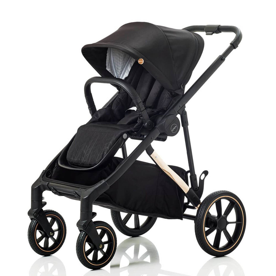 Mee-go Uno Plus 2 in 1 Pram & Pushchair, Black/Rose