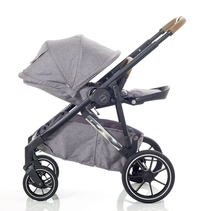 Mee-go Uno Plus 2 in 1 Pram & Pushchair, Grey/Chrome