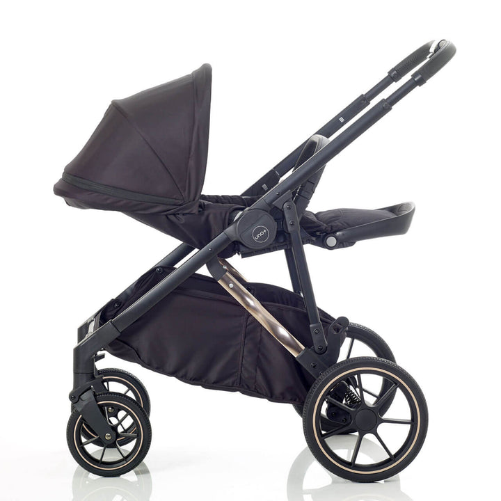 Mee-go Uno Plus 3 in 1 Travel System, Black/Rose