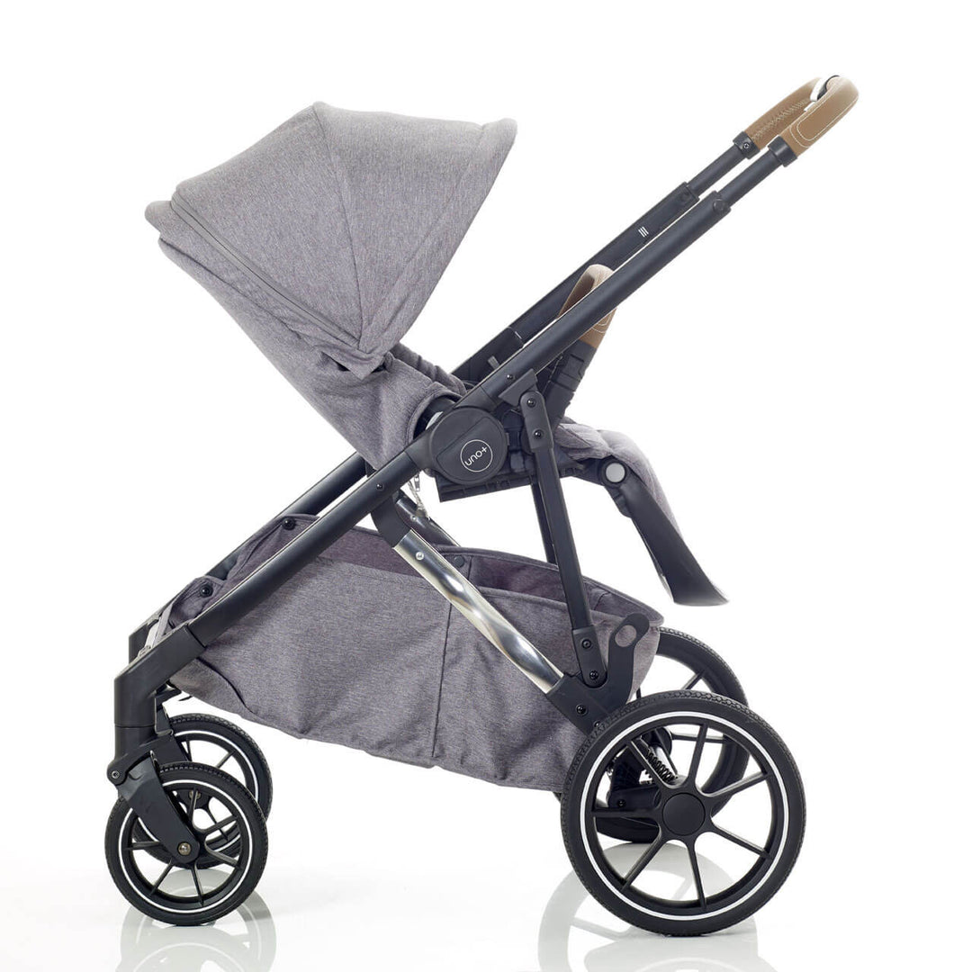 Mee-go Uno Plus 3 in 1 Travel System, Grey/Chrome