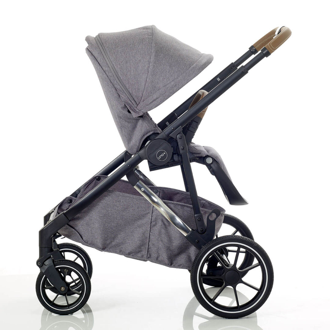 Mee-go Uno Plus 3 in 1 Travel System, Grey/Chrome