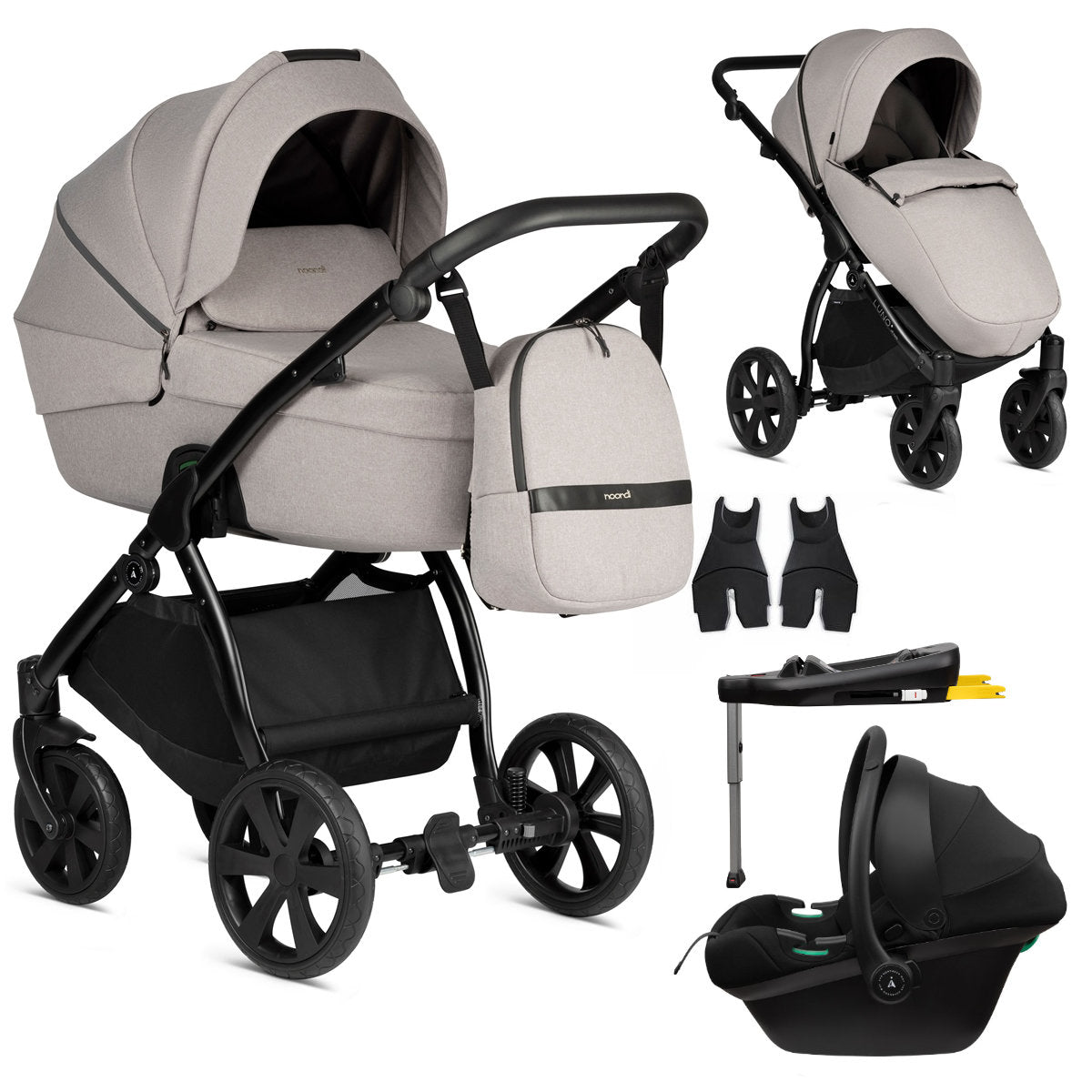 Noordi Luno All Trails 3 in 1 Travel System Isofix Base Moon Rock Trendy Baby