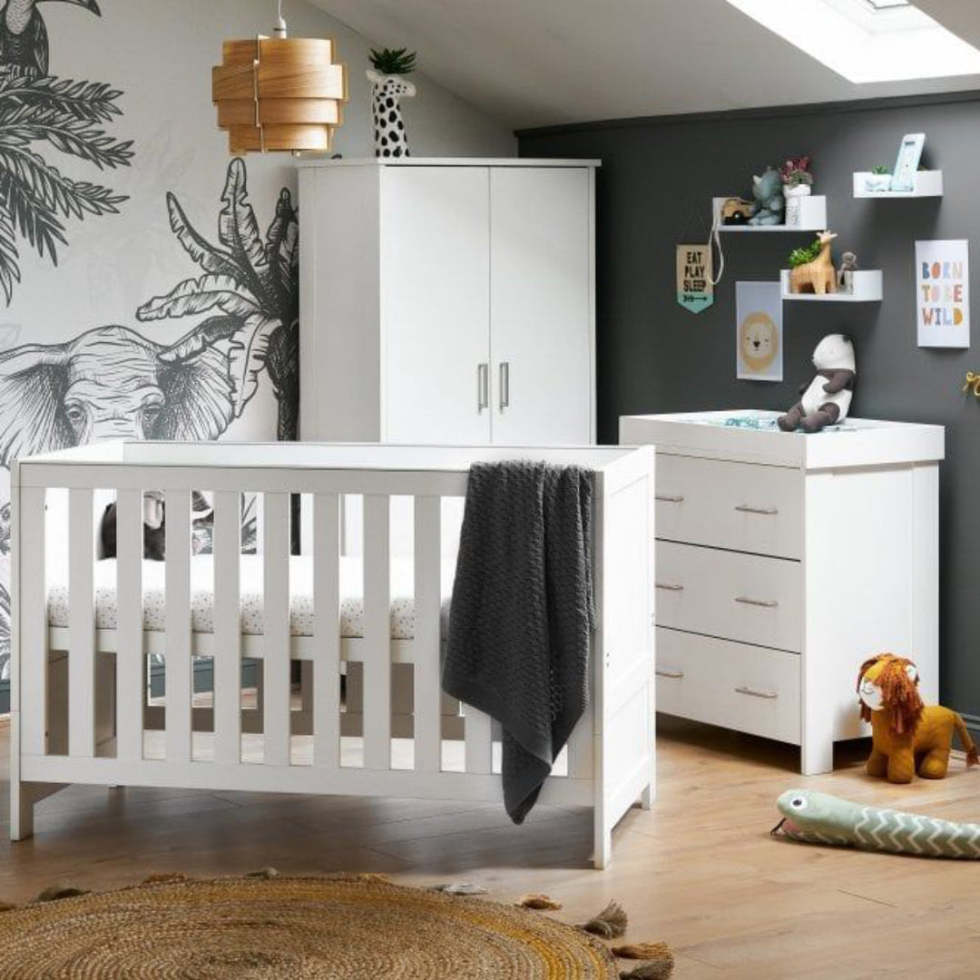 Obaby Nika 3 Piece Room Set, White Wash