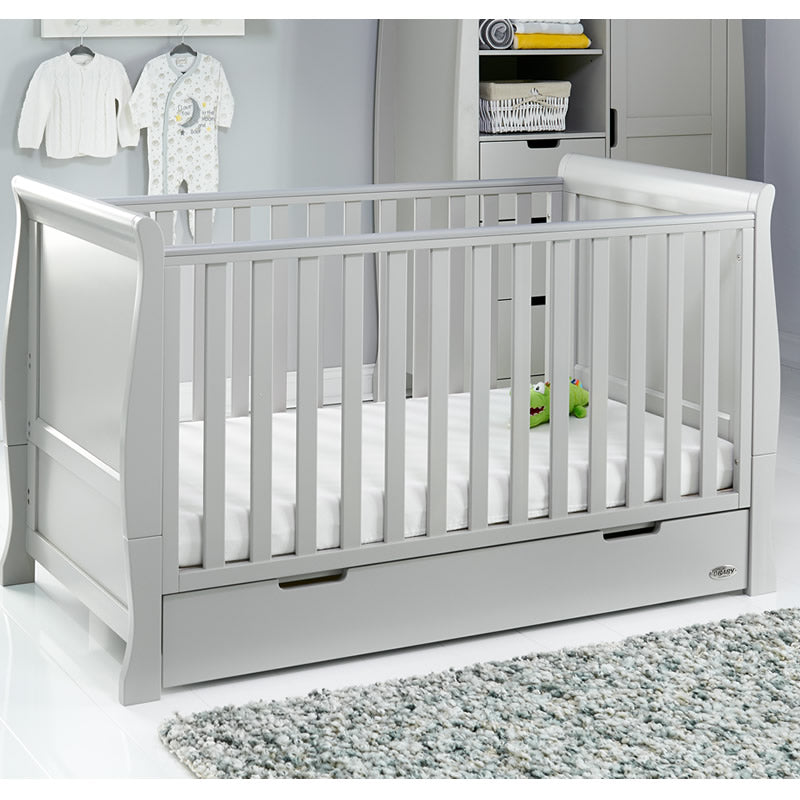 Obaby Stamford Classic Sleigh 5 Piece Room Set, Warm Grey