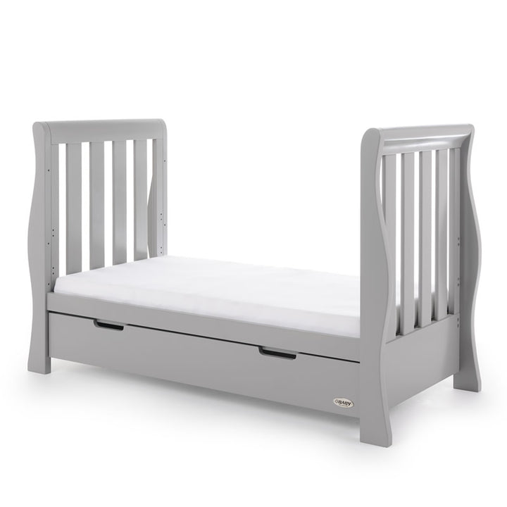 Obaby Stamford Luxe Sleigh 4 Piece Room Set, Warm Grey