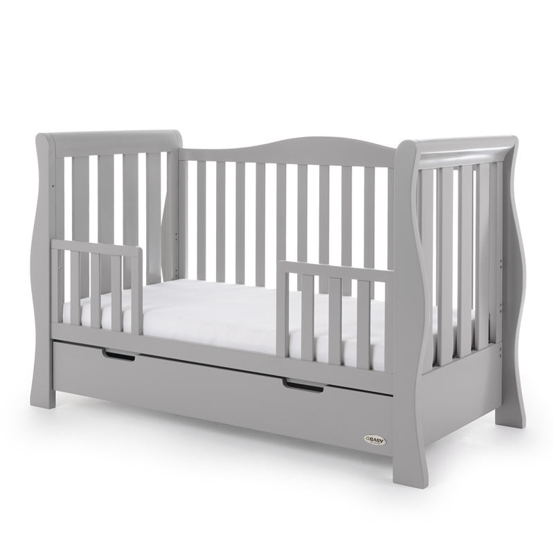 Obaby Stamford Luxe Sleigh 4 Piece Room Set, Warm Grey