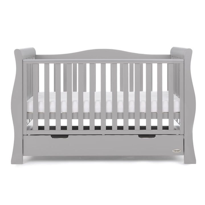 Obaby Stamford Luxe Sleigh 4 Piece Room Set, Warm Grey