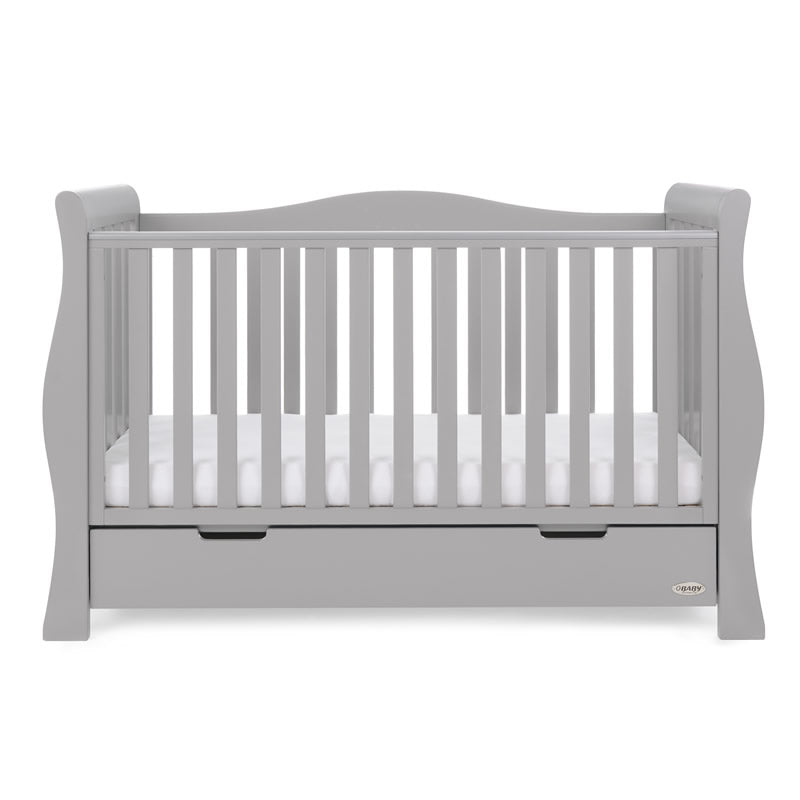 Obaby Stamford Luxe Sleigh 4 Piece Room Set, Warm Grey