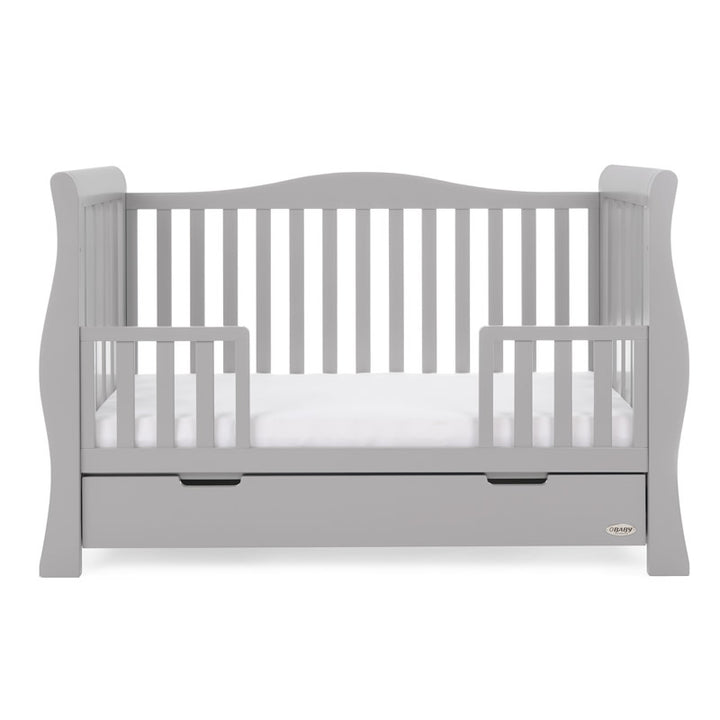 Obaby Stamford Luxe Sleigh 4 Piece Room Set, Warm Grey