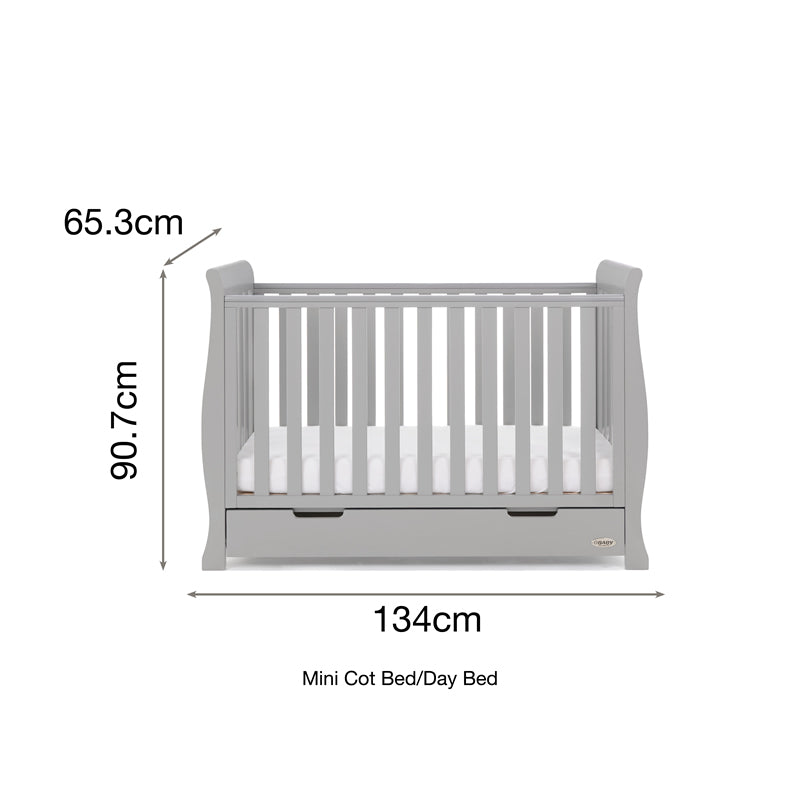 Obaby Stamford Mini Sleigh 3 Piece Room Set, Warm Grey