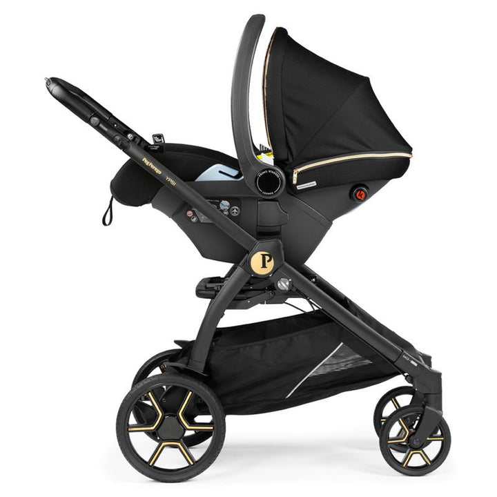 Peg Perego Ypsi 3 in 1 Lounge Modular i-Size Travel System Bundle, Graphic Gold