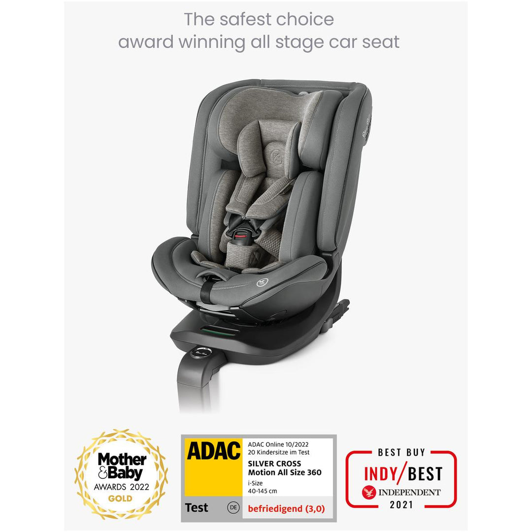 Silver Cross Motion All Size 360 i-Size Car Seat, Glacier