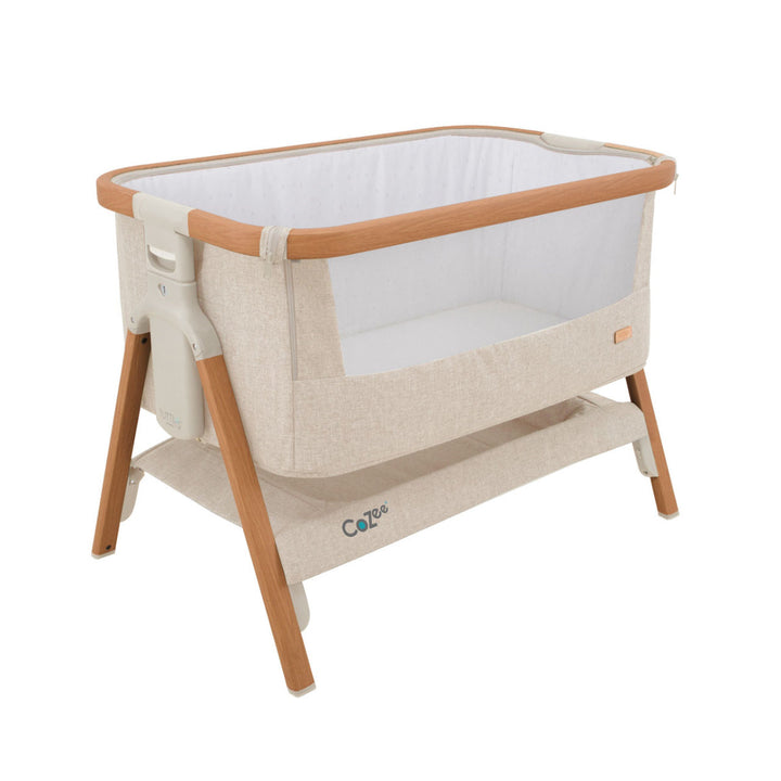 Tutti Bambini CoZee Bedside Crib - Scandinavian Walnut & Ecru