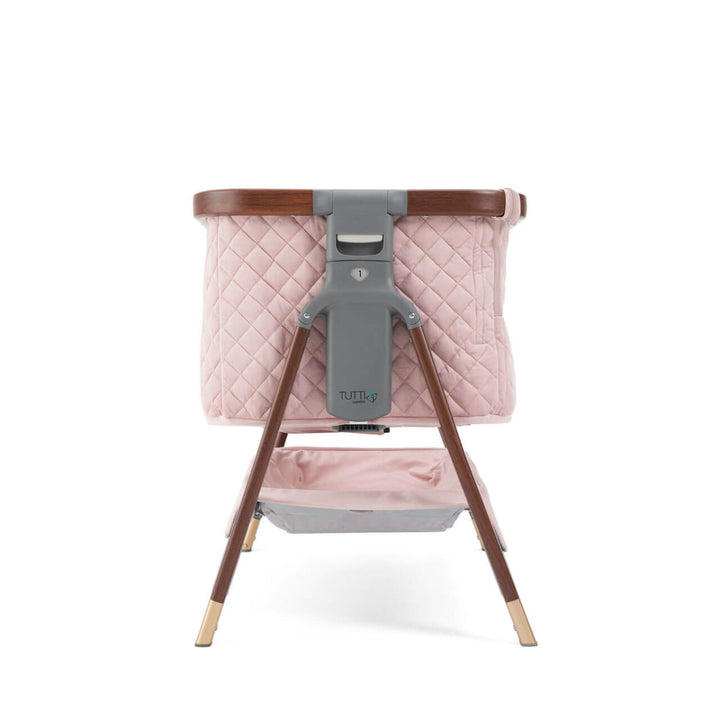 Tutti Bambini CoZee Luxe Bedside Crib, Walnut & Blush