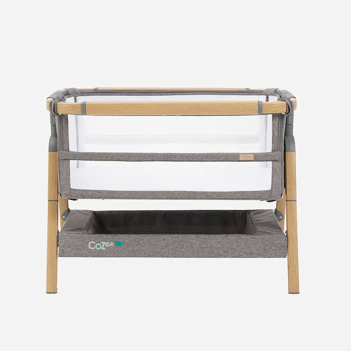 Tutti Bambini CoZee XL Bedside Crib & Cot, Oak & Charcoal