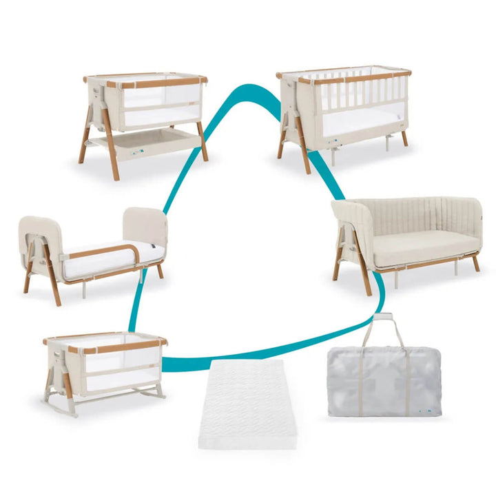 Tutti Bambini CoZee XL Complete Birth to 4+ Years Package, Scandinavian Walnut & Ecru