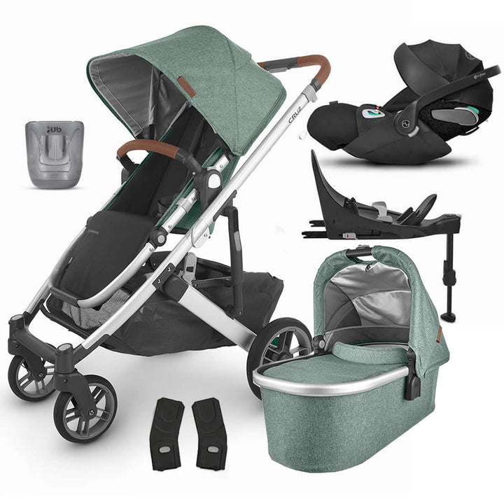 Uppababy CRUZ V2 Cloud Z2 10 Piece Travel System Bundle, Emmett