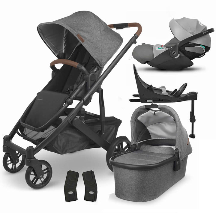 Uppababy CRUZ V2 Pushchair + Carrycot + Cloud Z2 + Base Travel System, Greyson