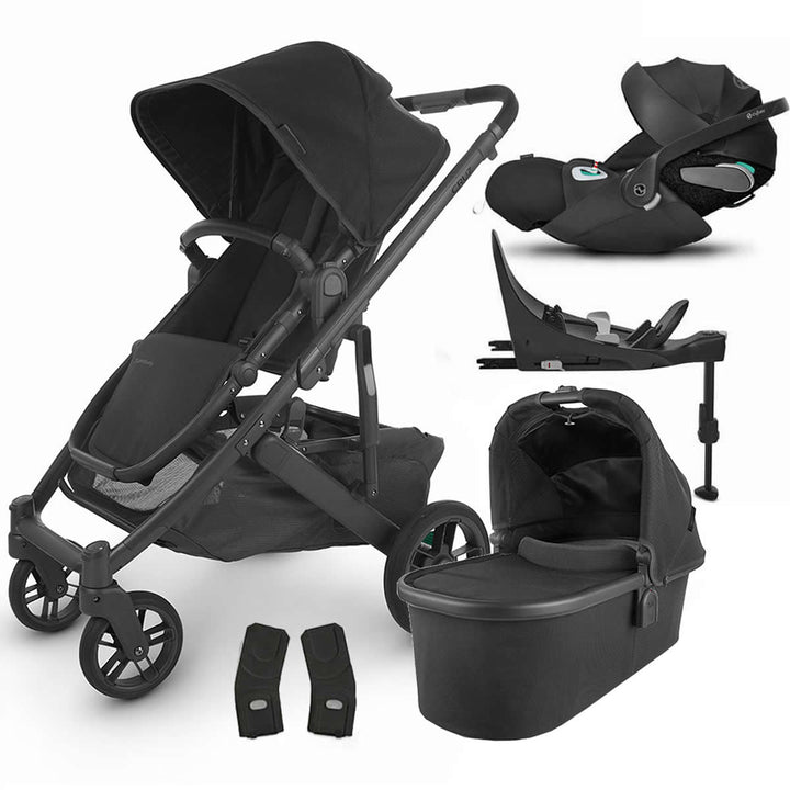 Uppababy CRUZ V2 Pushchair + Carrycot + Cloud Z2 + Base Travel System, Jake Black