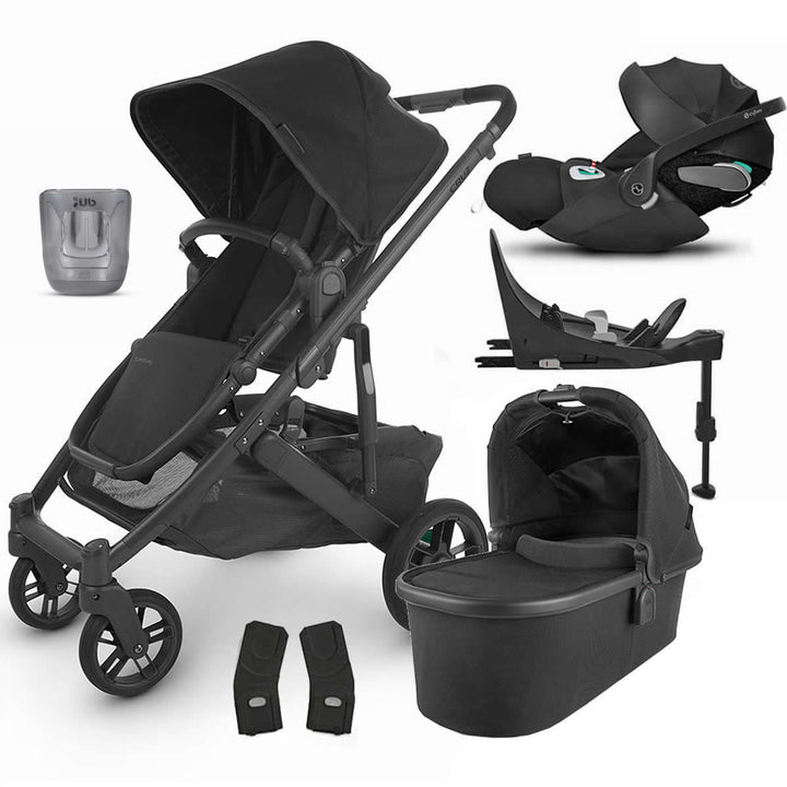 Uppababy CRUZ V2 Cloud Z2 10 Piece Travel System Bundle, Jake Black