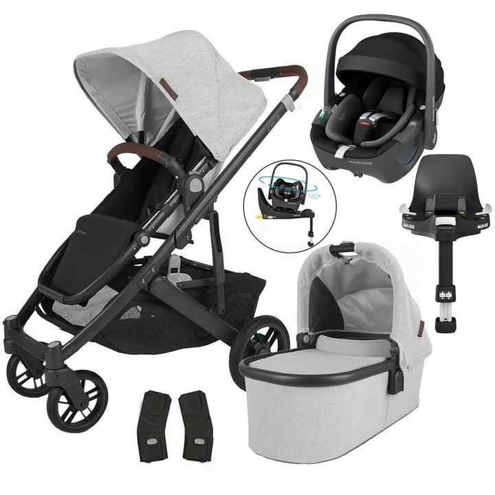 Uppababy CRUZ V2 Pushchair + Carrycot + Pebble 360 + Base Travel System, Anthony