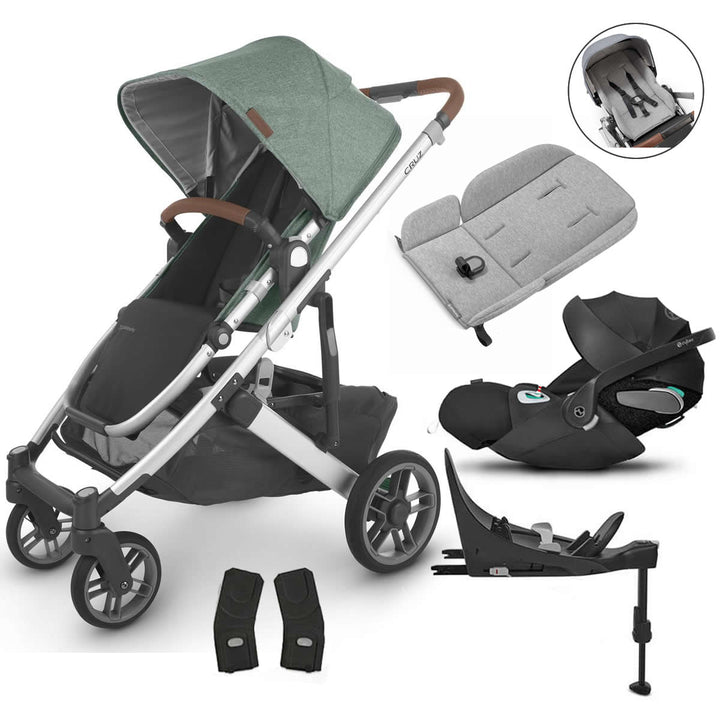 Uppababy CRUZ V2 Pushchair + Cloud Z2 + Base Travel System Bundle, Emmett