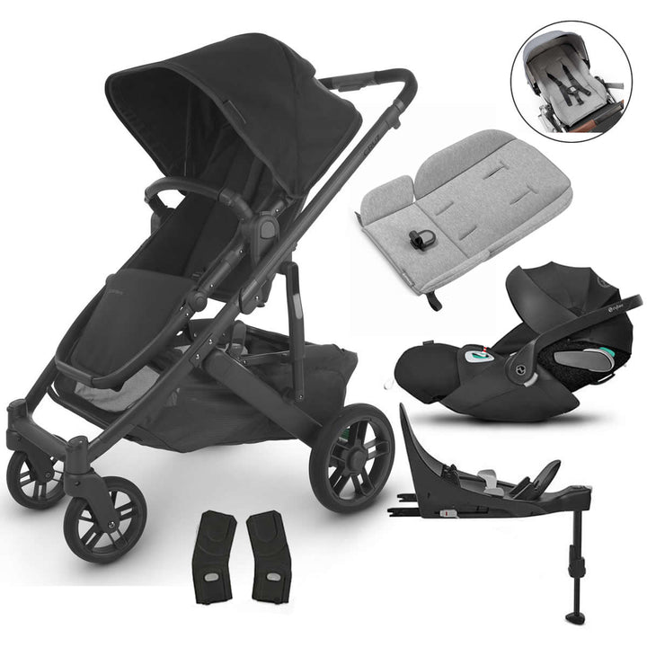 Uppababy CRUZ V2 Pushchair + Cloud Z2 + Base Travel System Bundle, Jake Black