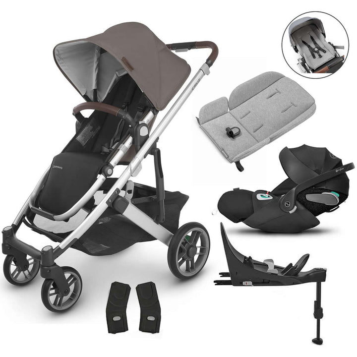 Uppababy CRUZ V2 Pushchair + Cloud Z2 + Base Travel System Bundle, Theo